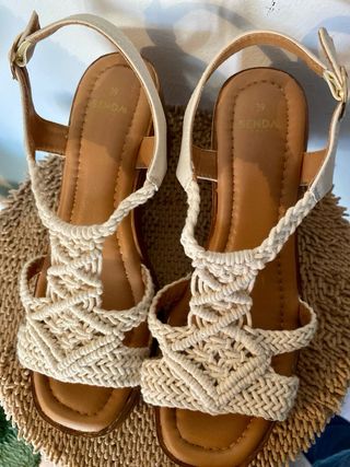 Sandalias Senda Macramé Beige