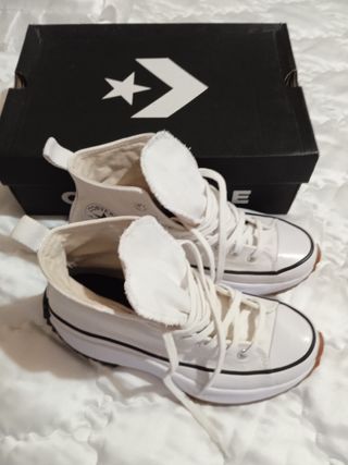 Converse Run Star Hike plataforma blancas T40