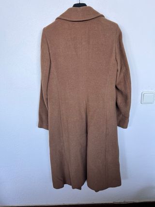 Abrigo largo lana vintage beige