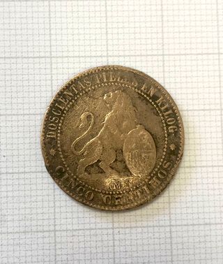 Moneda 5 Céntimos 1870 Gobierno Provisional
