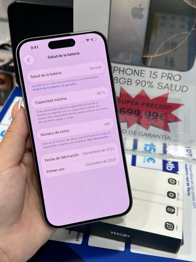 IPHONE 15 PRO 128GB 90% SALUD