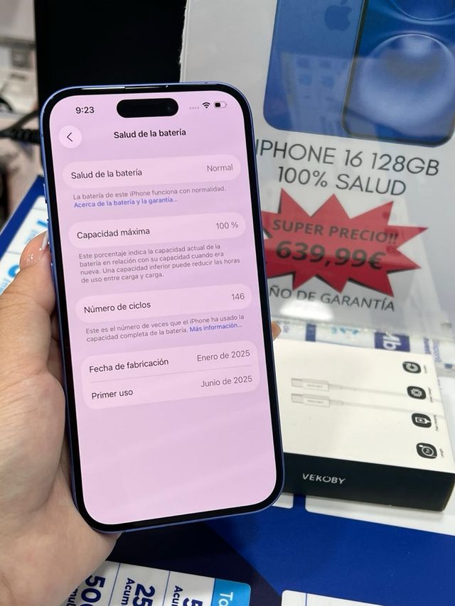 IPHONE 16 128GB 100% SALUD