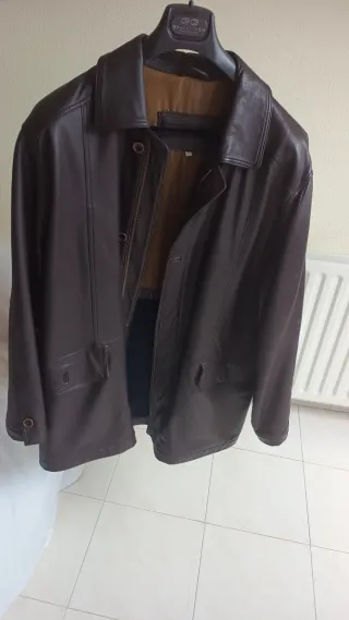 Cazadora de piel para hombre