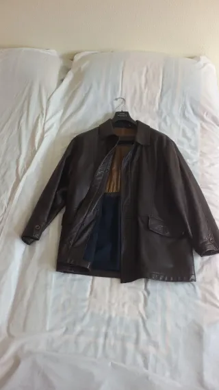 Cazadora de piel para hombre
