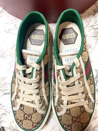 Zapatillas Gucci Beige y Verde