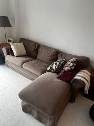 Sofá Chaise Longue 3 Plazas Marrón