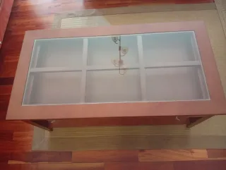 Mesa de centro madera y cristal