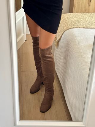 Botas altas ante marrón tacón