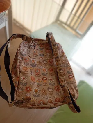  Mochila Bolso Baya floral beige multicolor