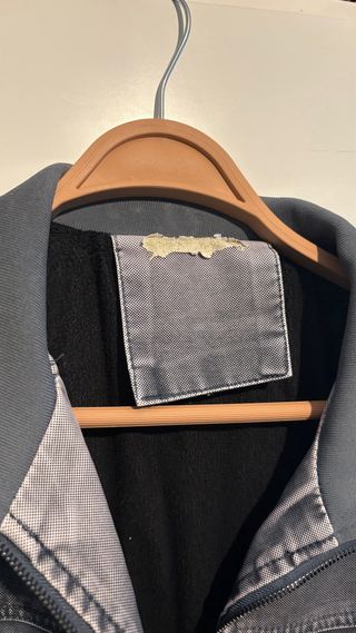 Chaqueta Biker Hombre Azul Gris XL