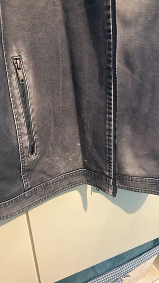 Chaqueta Biker Hombre Azul Gris XL