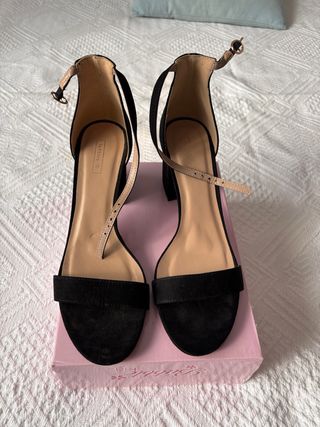 Sandalias Lefties Tacón Negro Talla 39