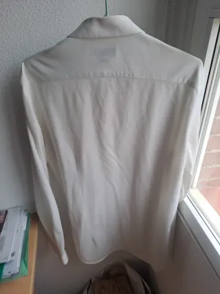 Camisa Zara Hombre Blanca Talla L Slim Fit