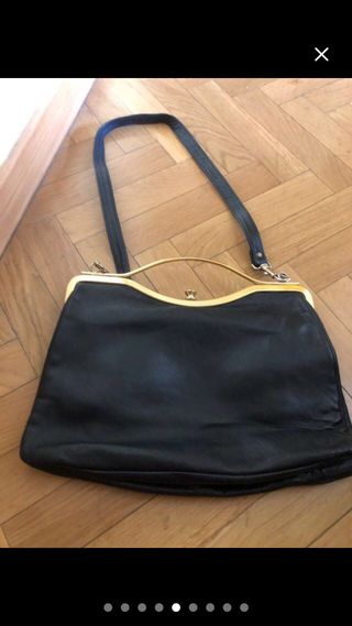 Bolso piel vintage negro