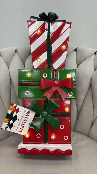 Decorazione pacchi regalo luminosi Natale