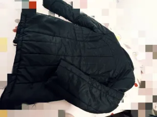 Chaqueta impermeable negra talla L