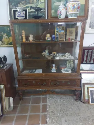 Vitrina Antigua Madera y Cristal
