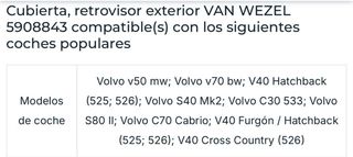 Cubierta Exterior Retrovisor Izquierdo VOLVO