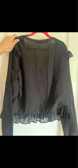 Blusa Zara Negra Volantes