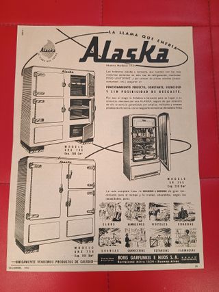 Pubblicità dei frigoriferi a cherosene dell'Alaska 1953