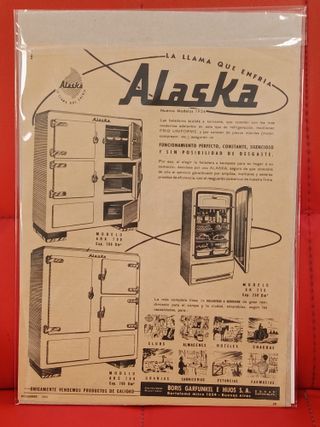 Pubblicità dei frigoriferi a cherosene dell'Alaska 1953