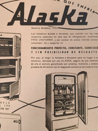 Pubblicità dei frigoriferi a cherosene dell'Alaska 1953