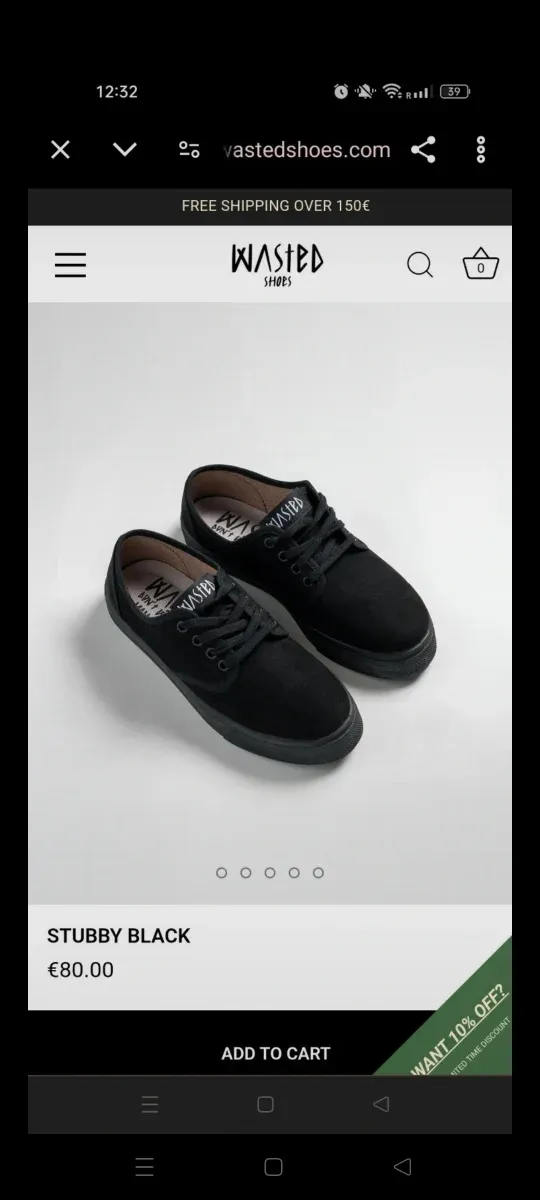 Zapatillas Wasted Shoes Stubby Negras Unisex