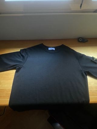 Sudadera Stone Island Negra sin Capucha