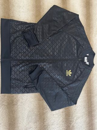 Chaqueta Adidas Negra cremallera Logo Dorado 152cm