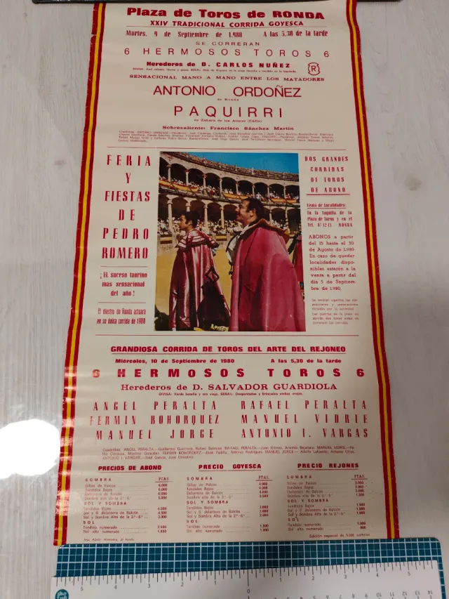 Cartel Toros Ronda 1980 Antonio Ordóñez