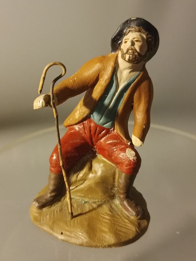 Lote 6 figuras antiguas Belén barro, serrano, Orti