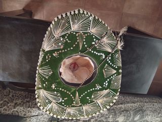 Sombrero Mexicano Pigalla Verde y Dorado