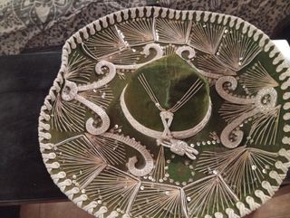 Sombrero Mexicano Pigalla Verde y Dorado