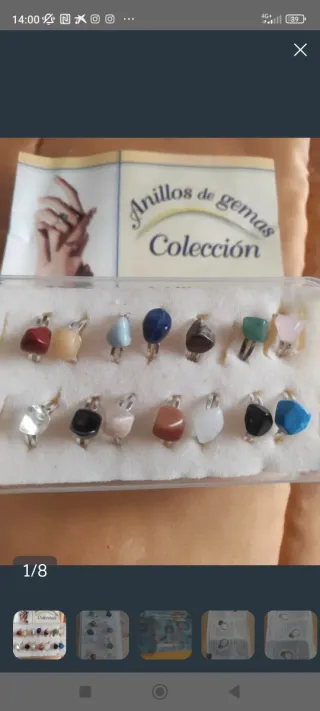 LOTE COLECCIÓN 14 ANILLOS DE GEMAS