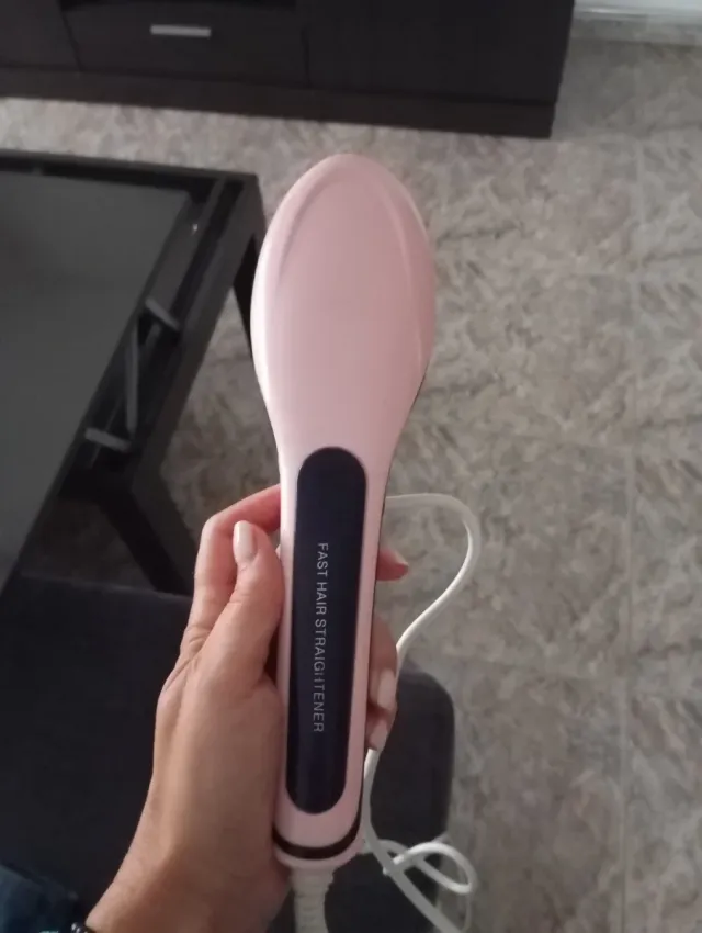 Cepillo Plancha Pelo Rápido Rosa y Negro