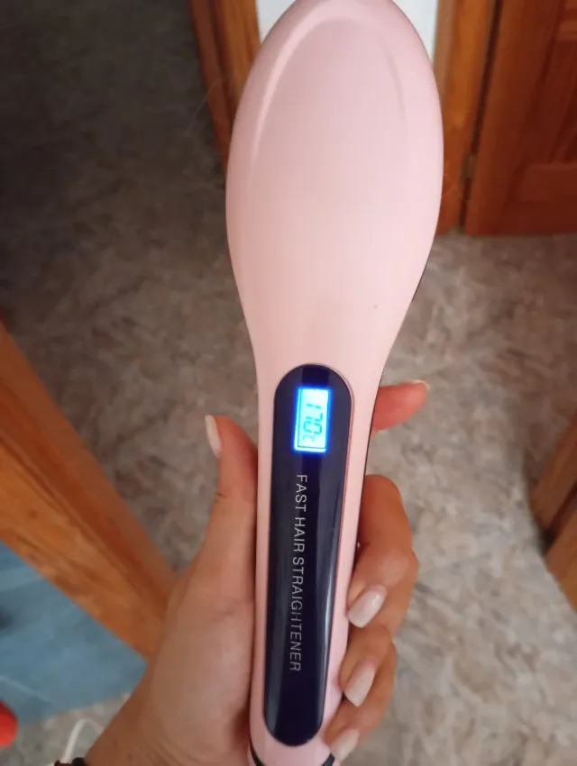 Cepillo Plancha Pelo Rápido Rosa y Negro
