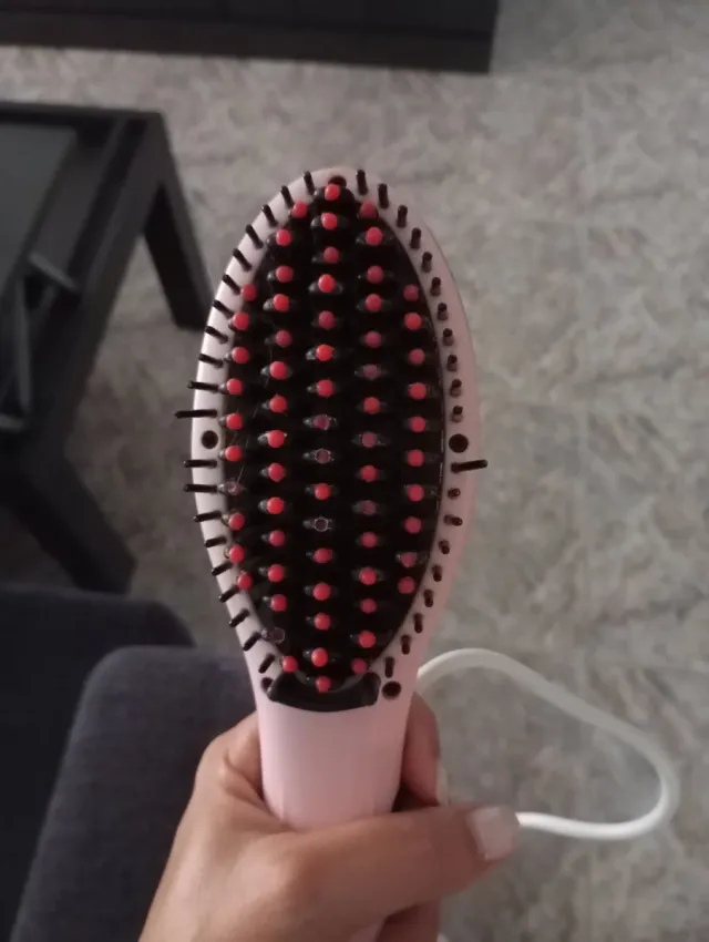 Cepillo Plancha Pelo Rápido Rosa y Negro