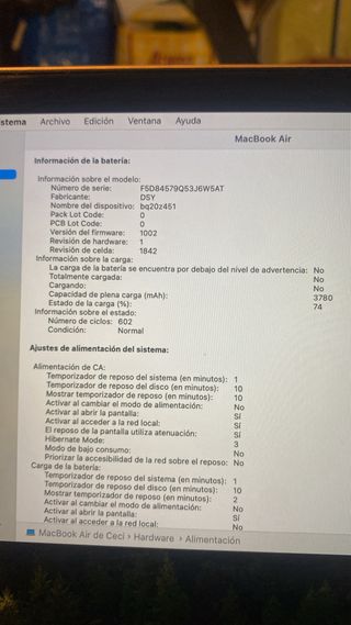 MacBook Air 13 8GB RAM i5 Dorado