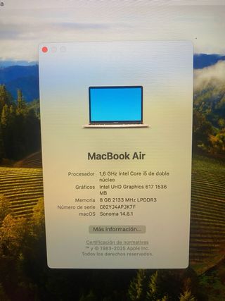 MacBook Air 13 8GB RAM i5 Dorado