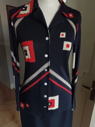 Camisa punto vintage geométrica