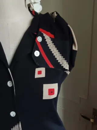 Camisa punto vintage geométrica