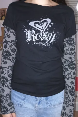 Camiseta Roxy mujer manga larga negra