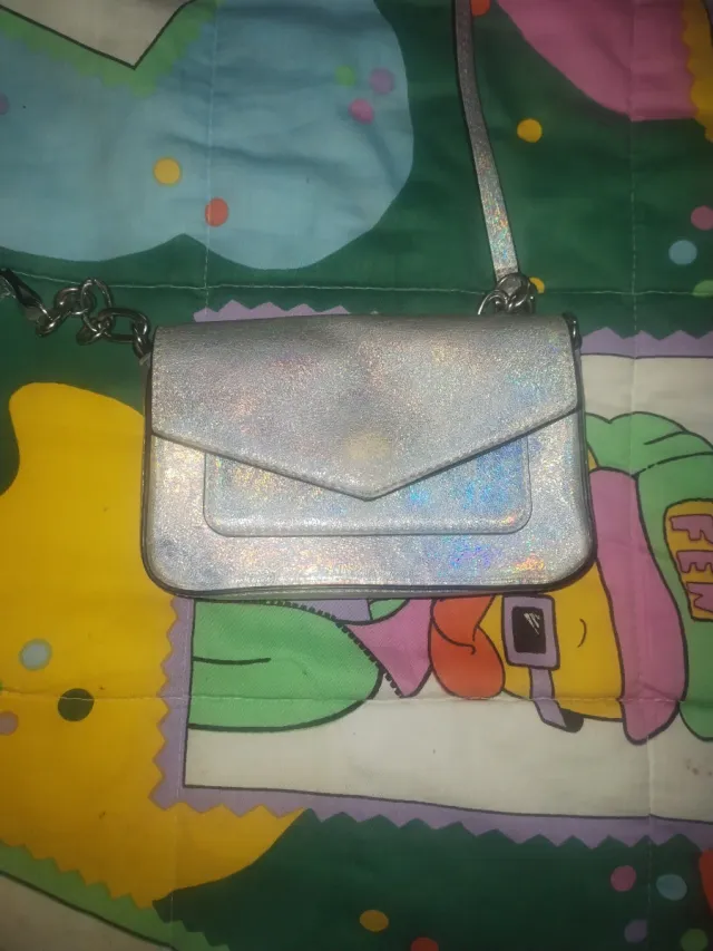 Bolso de fiesta plateado mujer