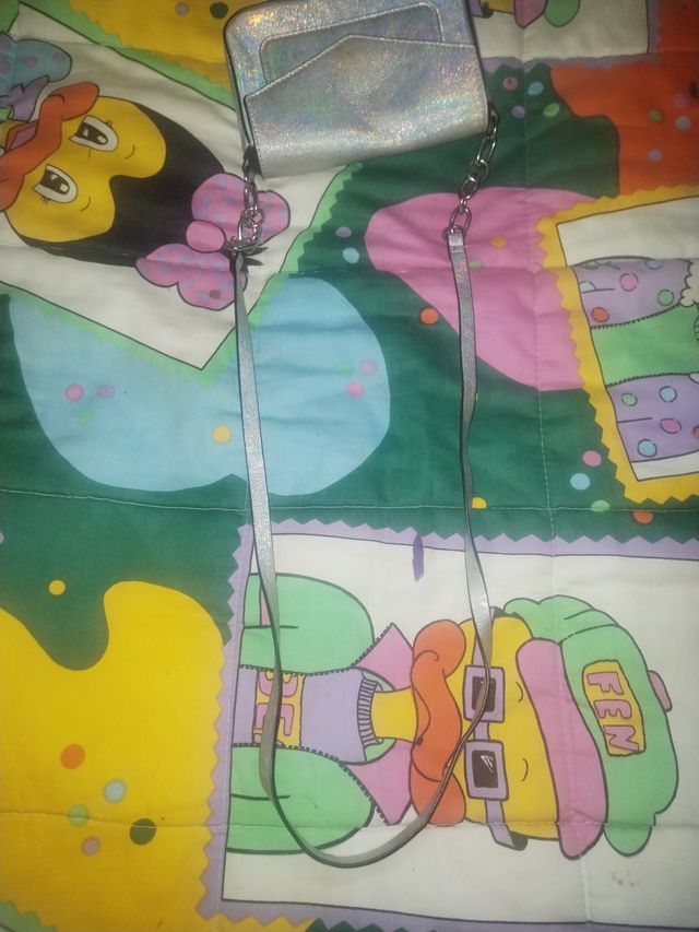 Bolso de fiesta plateado mujer