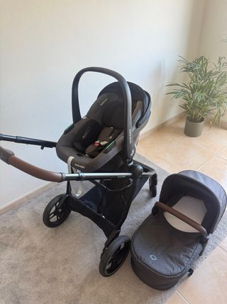 Conjunto carrinho/alcofa/ovo + isofix Maxicosi