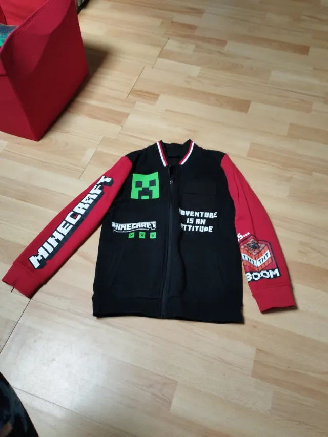 Sudadera Minecraft Niño Negra y Roja