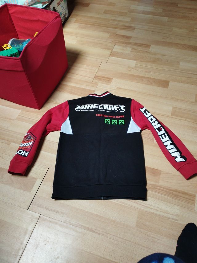 Sudadera Minecraft Niño Negra y Roja