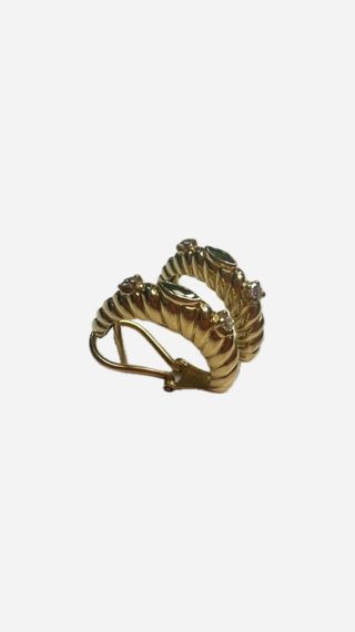 *Pendientes medio aro de oro 18K con diamantes
