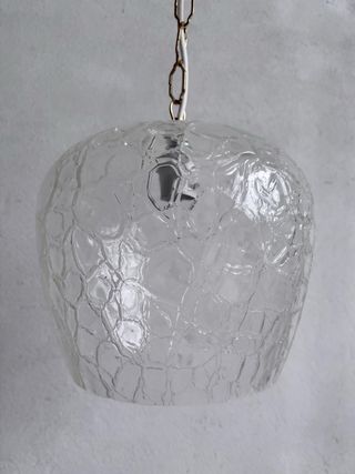 Lampadario vintage vetro effetto ghiaccio anni ‘70