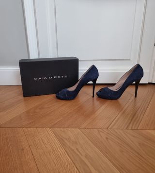 Scarpe Gaia d'Este scamosciate blu n39